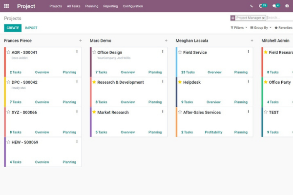 odoo projectmanagement en urenregistratie